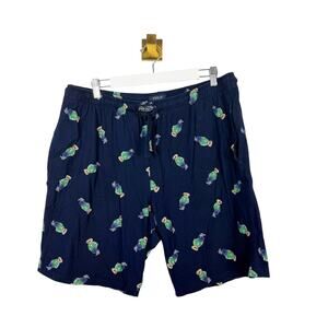 POLO Ralph Lauren Bear Knit Sleep Shorts Navy Blue Sz XL